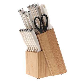 Set de Cuchillos Blancos de Acero Inoxidable Vasconia 15 Pzas