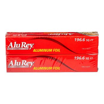 Set de Rollos de Papel Aluminio Alurey 60.9 metros 2 piezas